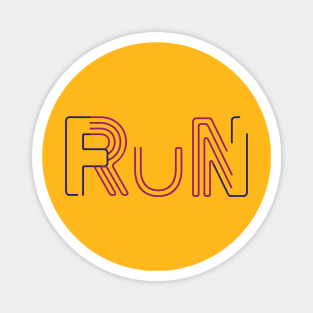 Fun Run Typography Linework Magnet